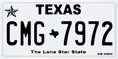 TX license plate CMG7972
