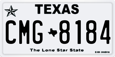 TX license plate CMG8184