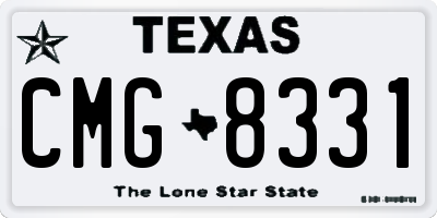 TX license plate CMG8331