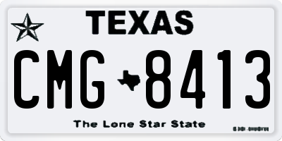 TX license plate CMG8413