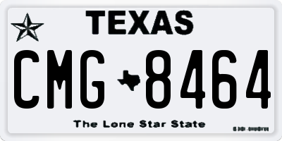 TX license plate CMG8464