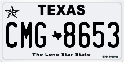 TX license plate CMG8653