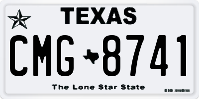 TX license plate CMG8741