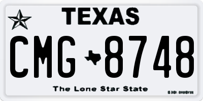 TX license plate CMG8748