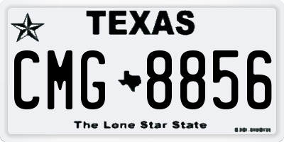 TX license plate CMG8856
