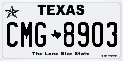 TX license plate CMG8903