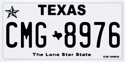 TX license plate CMG8976