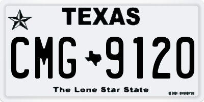 TX license plate CMG9120