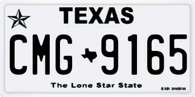 TX license plate CMG9165