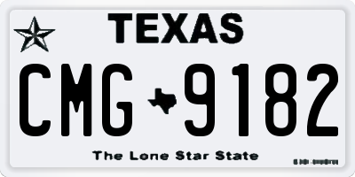 TX license plate CMG9182