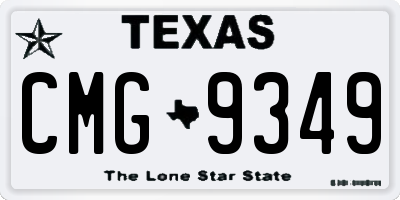 TX license plate CMG9349