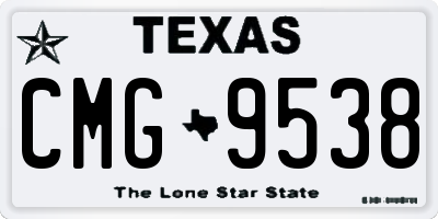 TX license plate CMG9538