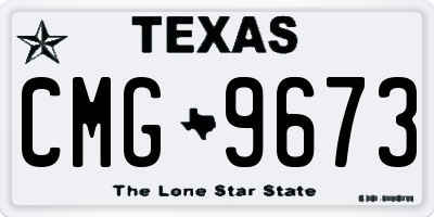 TX license plate CMG9673