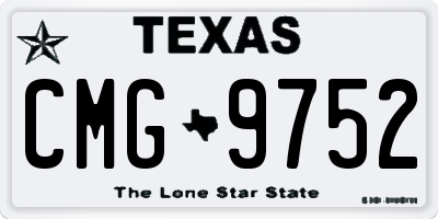 TX license plate CMG9752