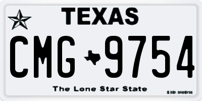 TX license plate CMG9754
