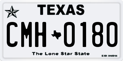 TX license plate CMH0180