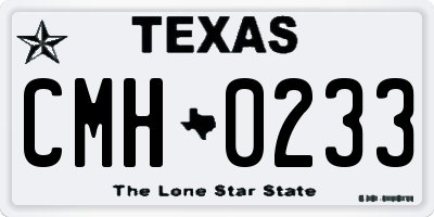TX license plate CMH0233
