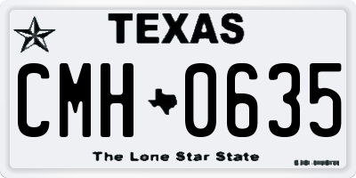 TX license plate CMH0635