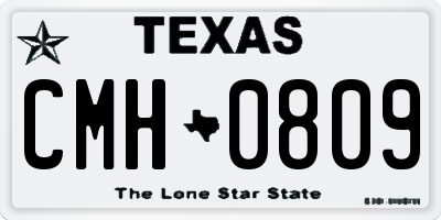 TX license plate CMH0809