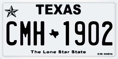 TX license plate CMH1902