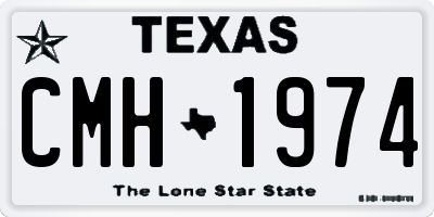 TX license plate CMH1974
