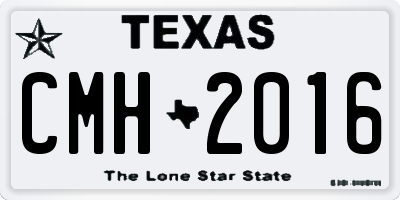 TX license plate CMH2016