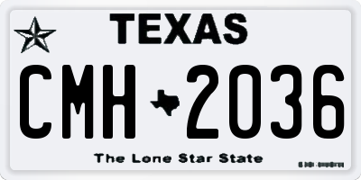 TX license plate CMH2036