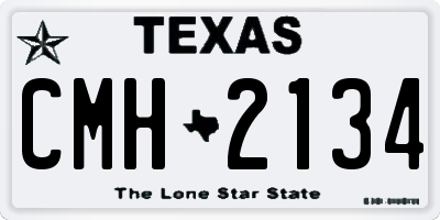 TX license plate CMH2134