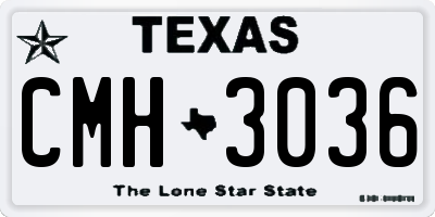 TX license plate CMH3036