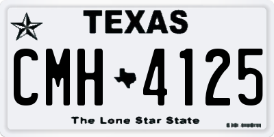 TX license plate CMH4125
