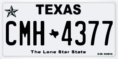 TX license plate CMH4377