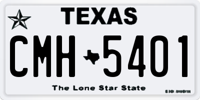 TX license plate CMH5401