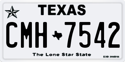 TX license plate CMH7542