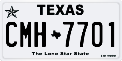 TX license plate CMH7701