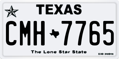 TX license plate CMH7765