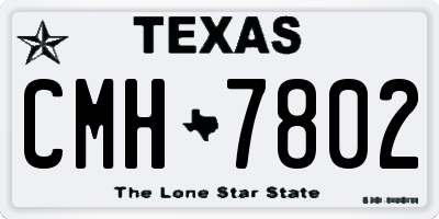 TX license plate CMH7802