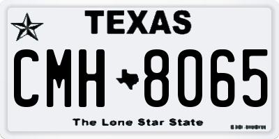 TX license plate CMH8065