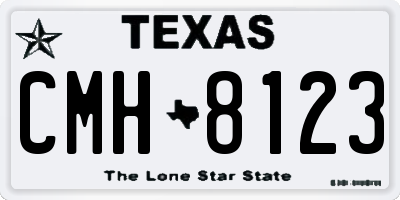 TX license plate CMH8123