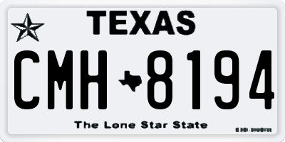 TX license plate CMH8194