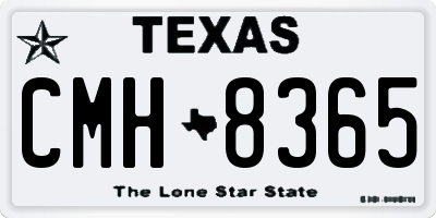 TX license plate CMH8365
