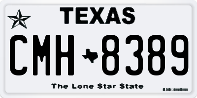 TX license plate CMH8389
