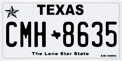 TX license plate CMH8635