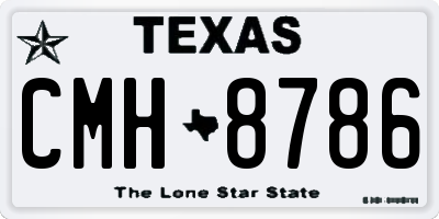TX license plate CMH8786