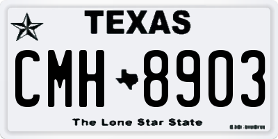 TX license plate CMH8903