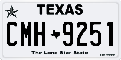 TX license plate CMH9251