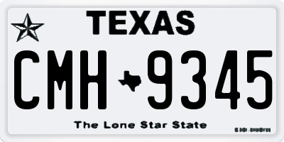 TX license plate CMH9345