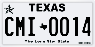 TX license plate CMI0014
