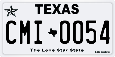 TX license plate CMI0054