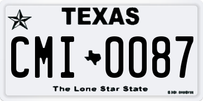 TX license plate CMI0087