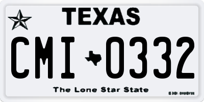 TX license plate CMI0332